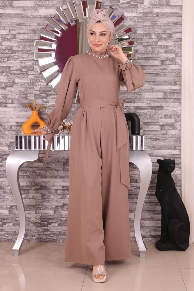 MODAMİHRAM Maxikleid Inci Detailliertes Jumpsuit-Kleid von MODAMİHRAM