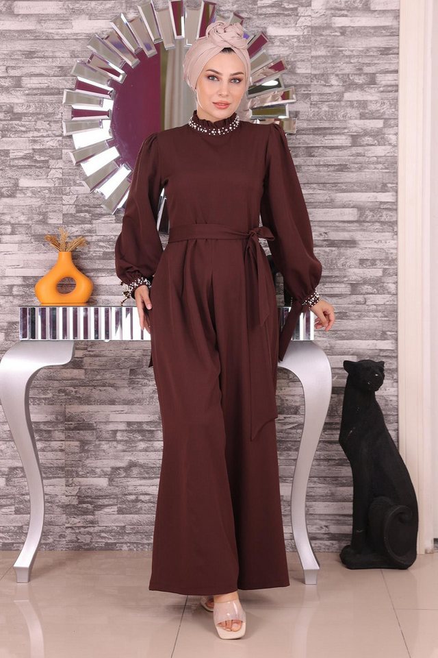MODAMİHRAM Maxikleid Inci Detailliertes Jumpsuit-Kleid von MODAMİHRAM