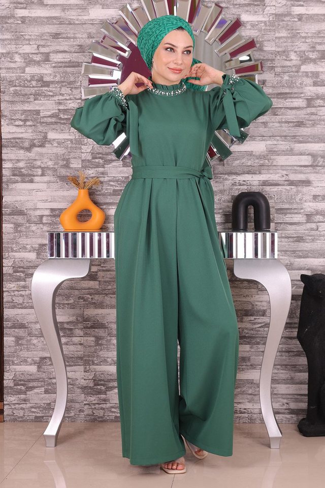 MODAMİHRAM Maxikleid Inci Detailliertes Jumpsuit-Kleid von MODAMİHRAM