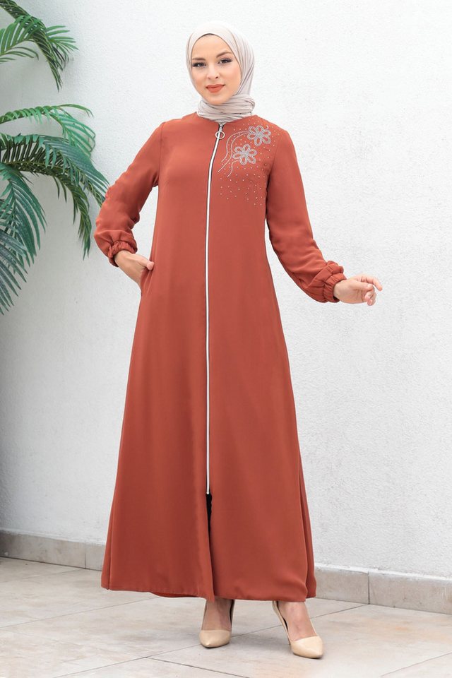 MODAMİHRAM Maxikleid Reißverschluss Chiffon Abaya Mantel von MODAMİHRAM