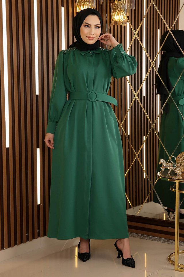 MODAMİHRAM Maxikleid Stein Detail Gürtelkleid von MODAMİHRAM