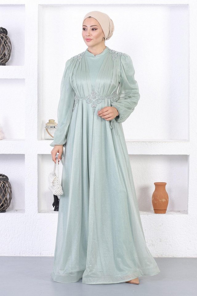 MODAMİHRAM Midikleid Abendkleid mit Perlen und Glitzer von MODAMİHRAM