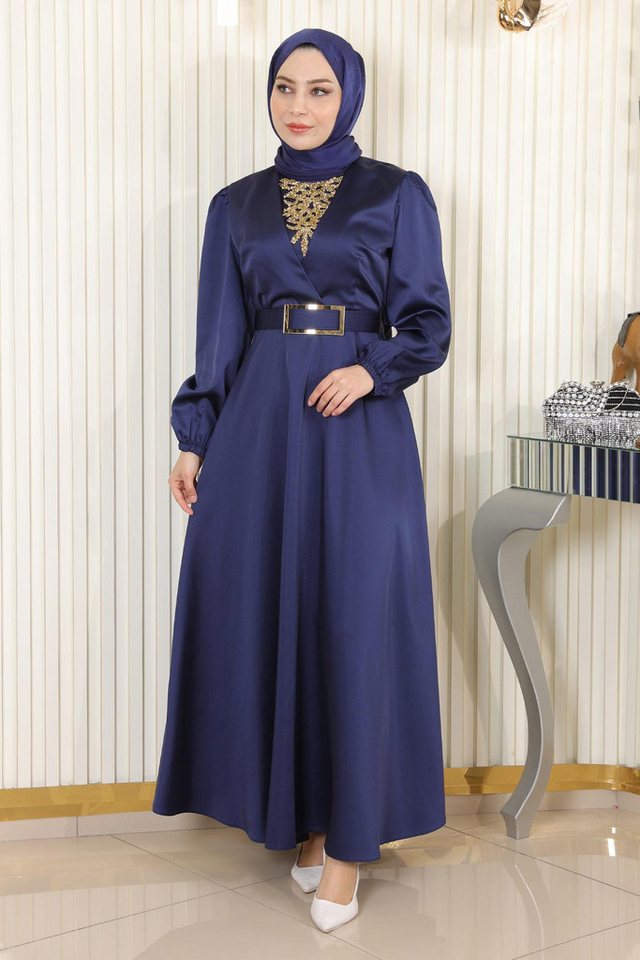 MODAMİHRAM Midikleid Abendkleid mit Steinverzierung von MODAMİHRAM