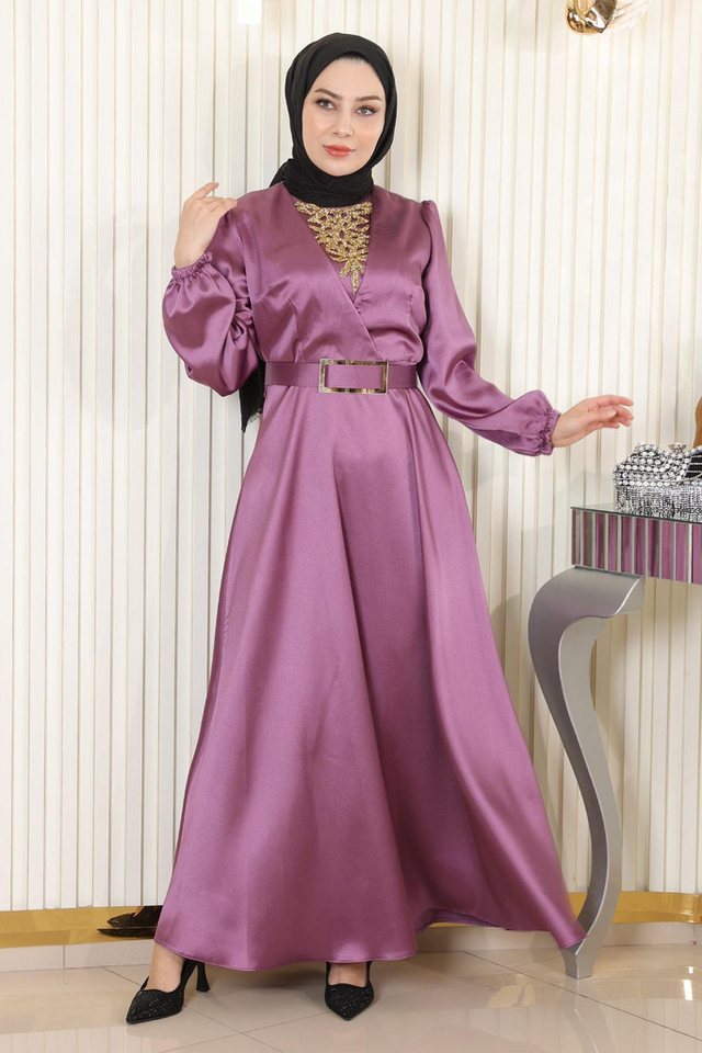 MODAMİHRAM Midikleid Abendkleid mit Steinverzierung von MODAMİHRAM