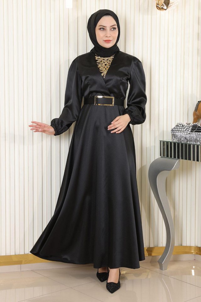 MODAMİHRAM Midikleid Abendkleid mit Steinverzierung von MODAMİHRAM