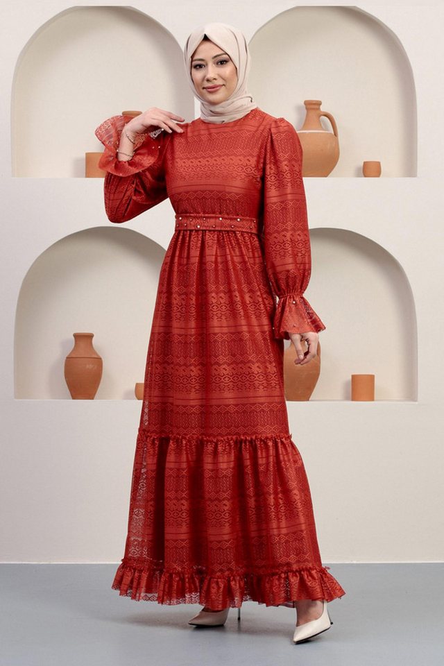 MODAMİHRAM Midikleid Inci Detailliertes Spitzenabendkleid MODAMİHRAM Midikleid Inci Detailliertes Spitzenabendkleid von MODAMİHRAM