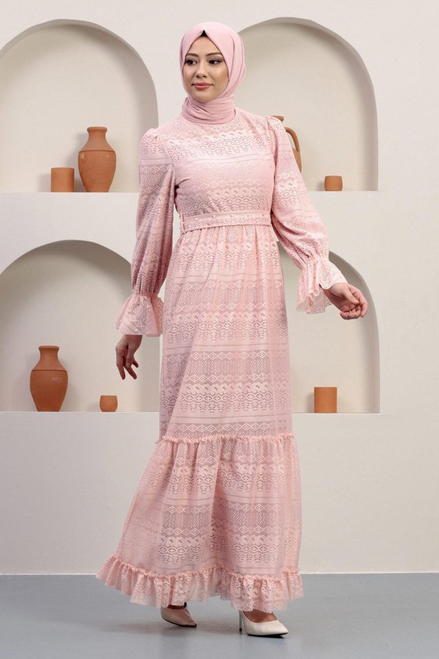 MODAMİHRAM Midikleid Inci Detailliertes Spitzenabendkleid von MODAMİHRAM