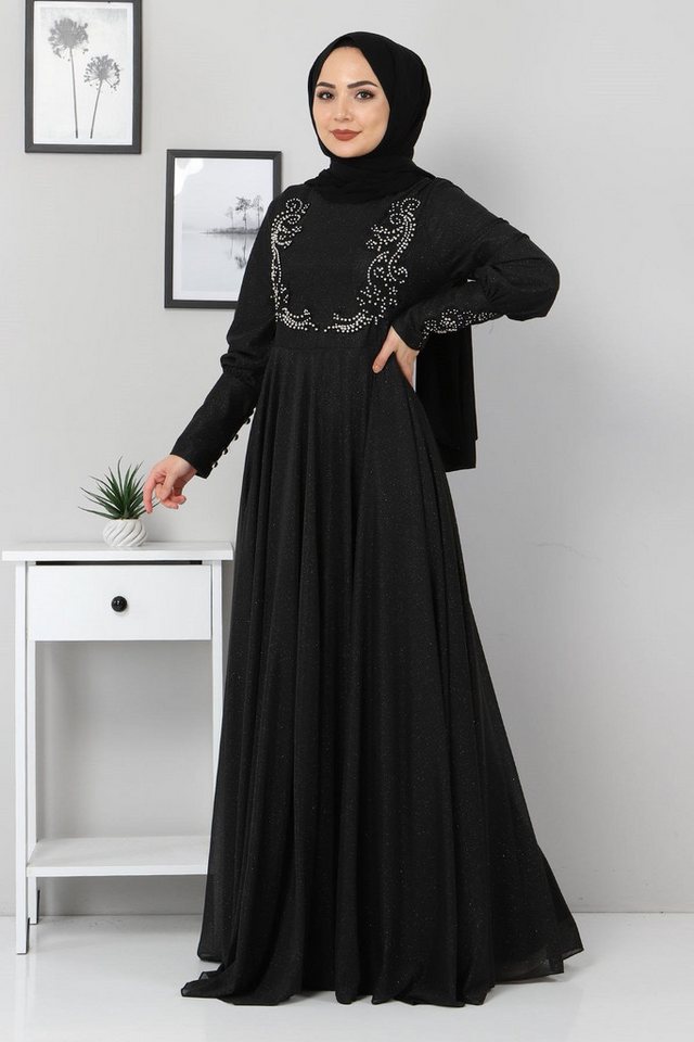 MODAMİHRAM Midikleid Kleid mit Spitze und Glitzerdetails von MODAMİHRAM