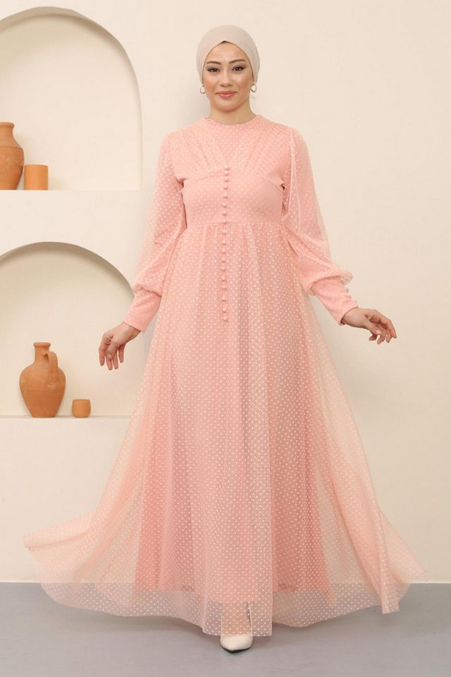 MODAMİHRAM Midikleid KleidKnopf Detail Tüll Abendkleid von MODAMİHRAM