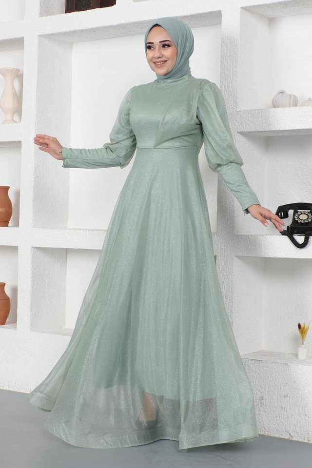 MODAMİHRAM Midikleid KleidZip Detail Glitzer Abendkleid von MODAMİHRAM