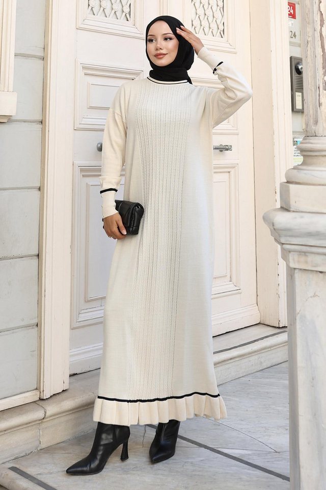 MODAMİHRAM Minikleid Stein Detail Strickkleid Schwarz - 6150 von MODAMİHRAM