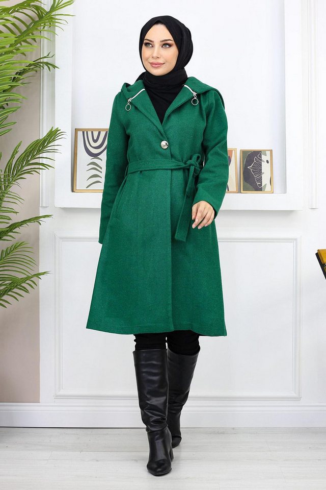 MODAMİHRAM Strickjacke Kapuzenwollmantel von MODAMİHRAM