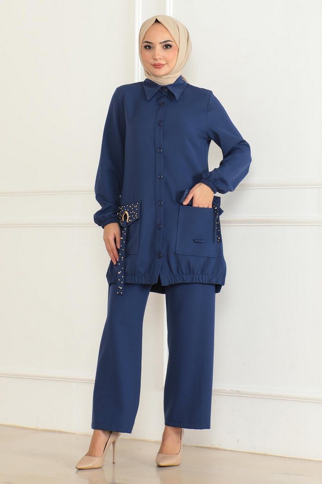 MODAMİHRAM Tunika Ausführliches Beige Set 19229 von MODAMİHRAM