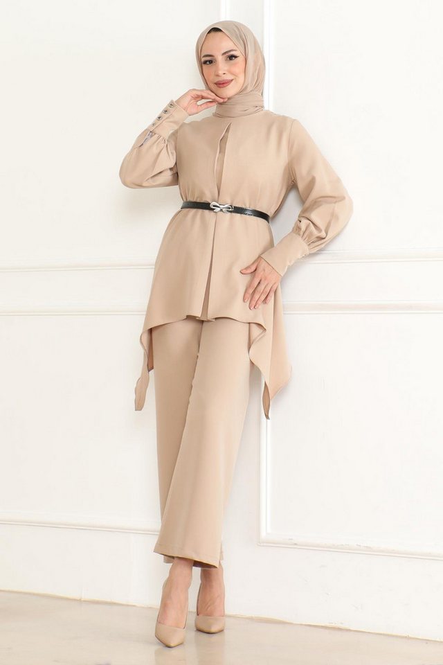 MODAMİHRAM Tunika Beige Detail-Set - MSW19001-5 von MODAMİHRAM