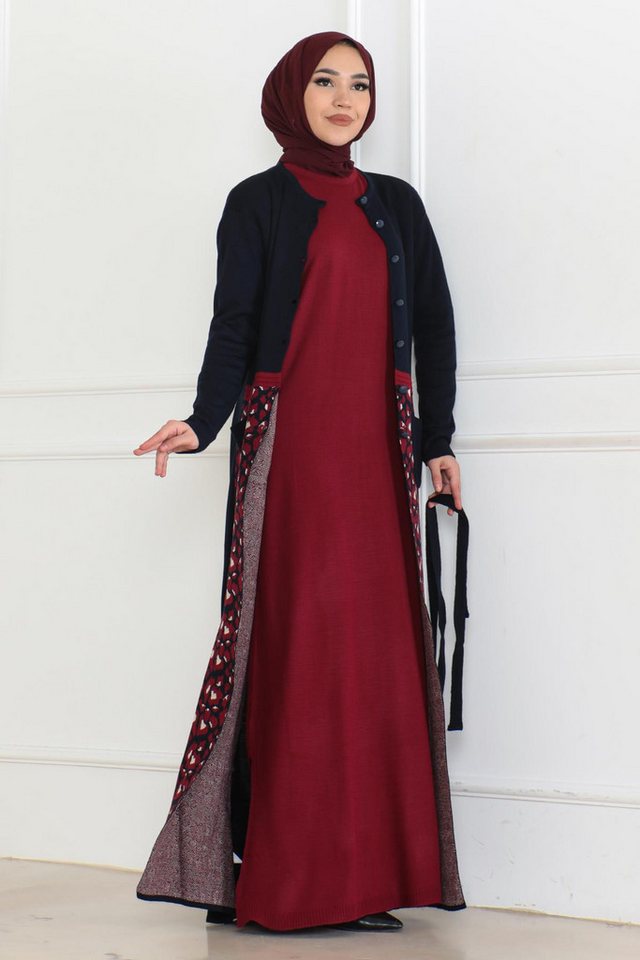 MODAMİHRAM Tunika Blaue Strickkombi mit Taschendetail 6114 von MODAMİHRAM