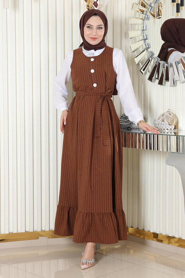 MODAMİHRAM Tunika Gefalteter Gürtelrockanzug Tabby 19221 von MODAMİHRAM