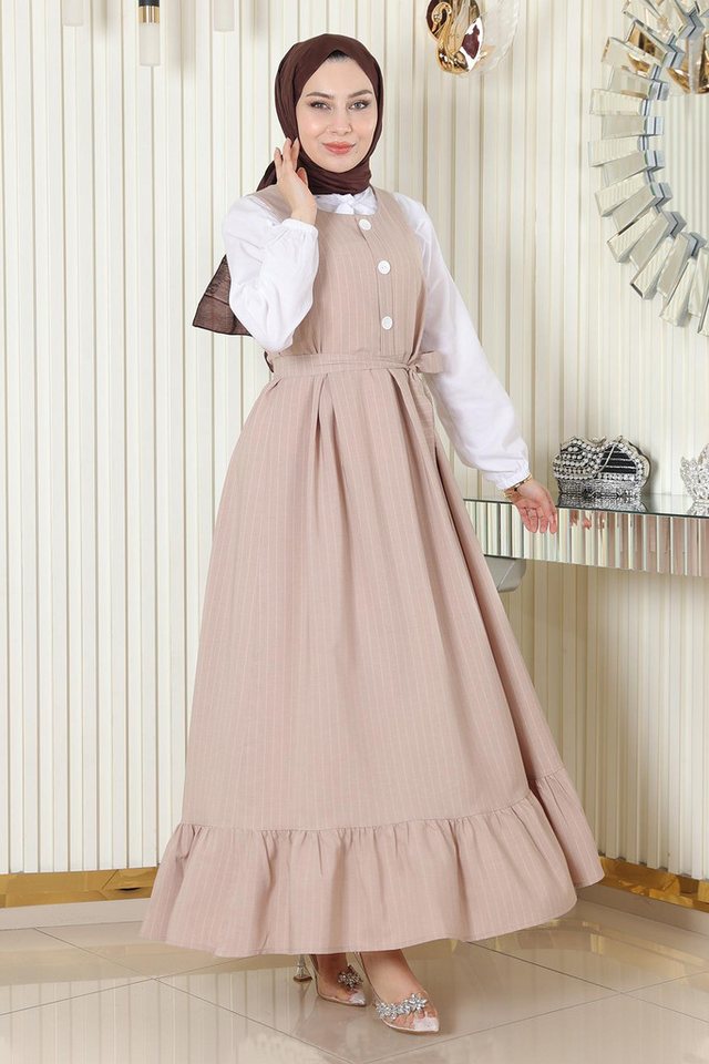 MODAMİHRAM Tunika Gefalteter Gürtelrockanzug Tabby 19221 von MODAMİHRAM