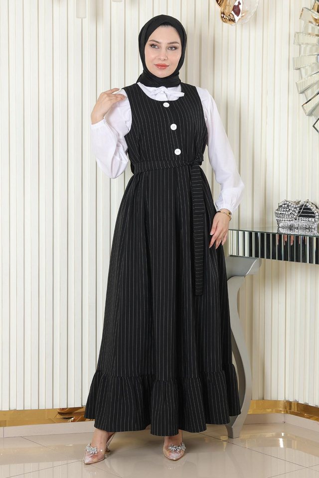 MODAMİHRAM Tunika Gefalteter Gürtelrockanzug Tabby 19221 von MODAMİHRAM