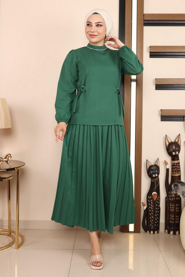 MODAMİHRAM Tunika KleidPlissee Rock Anzug von MODAMİHRAM