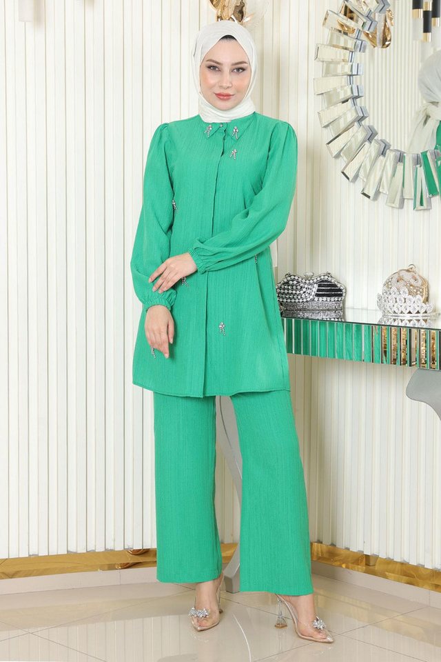 MODAMİHRAM Tunika KleidStein Detail Anzug von MODAMİHRAM