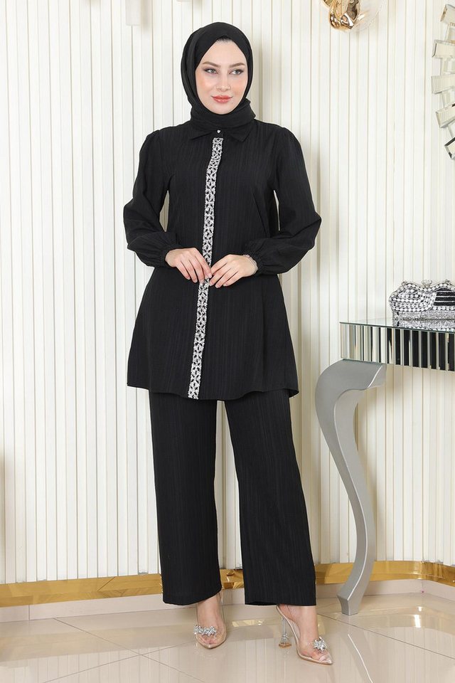 MODAMİHRAM Tunika KleidStein Detail Anzug von MODAMİHRAM