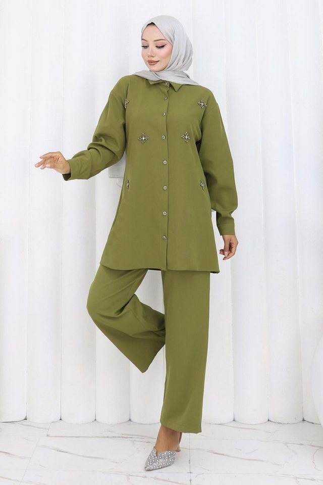 MODAMİHRAM Tunika Minimales Schwarzes Steinsatz - 19367 von MODAMİHRAM