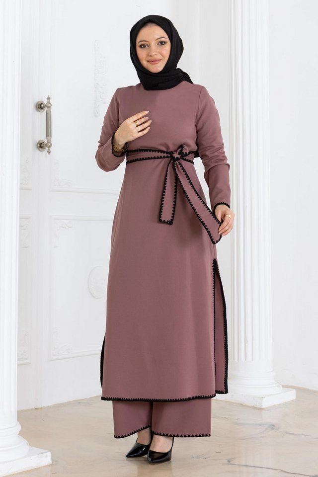 MODAMİHRAM Tunika Rosa Gürtel Set MSW19365-3 von MODAMİHRAM