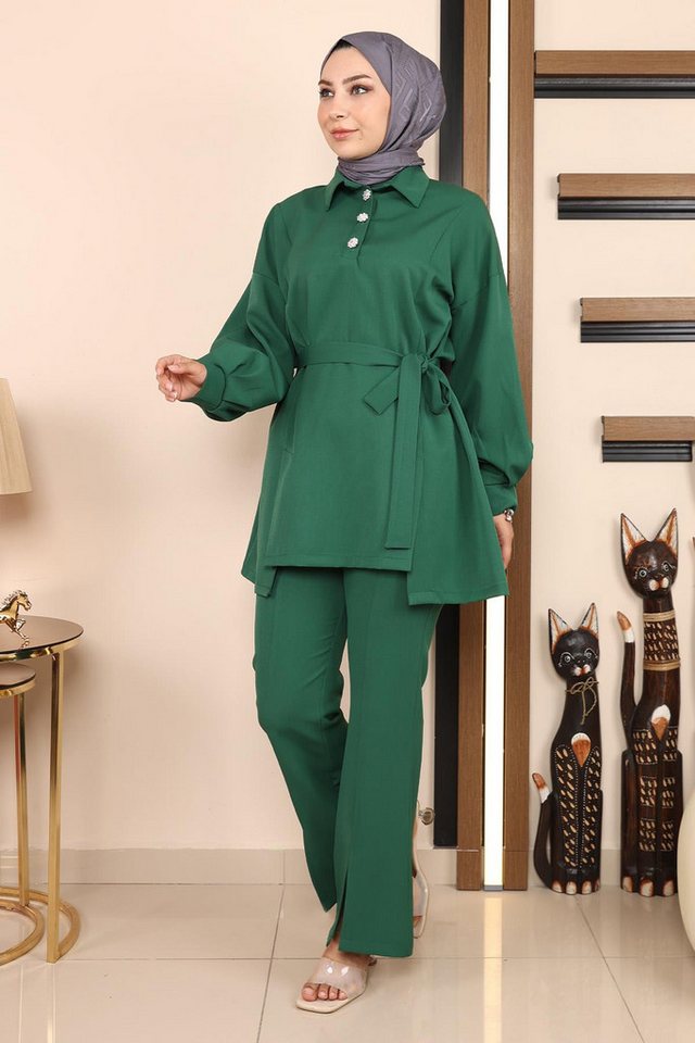 MODAMİHRAM Tunika Smaragd-Split-Set MSW19129-4 von MODAMİHRAM
