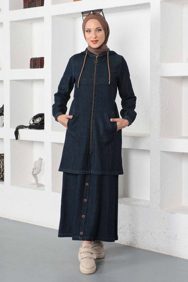 MODAMİHRAM Tunikakleid : Denim-Zweiteiler: 98% Baumwolle, 2% Lycra - DE von MODAMİHRAM