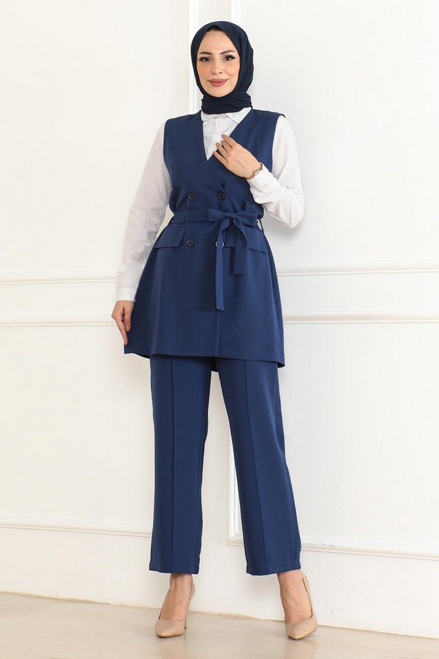 MODAMİHRAM Tunikakleid Beigees Detail-Zweiteiler Kemer 19232 von MODAMİHRAM