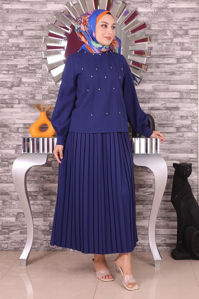 MODAMİHRAM Tunikakleid Perlen & Stein Detail-Set von MODAMİHRAM