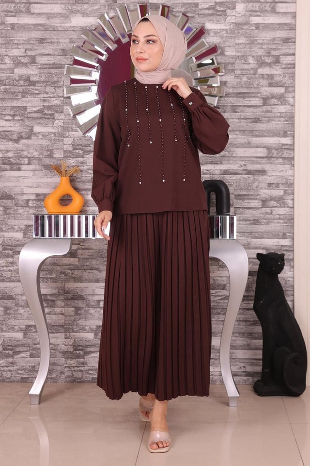 MODAMİHRAM Tunikakleid Perlen & Stein Detail-Set von MODAMİHRAM
