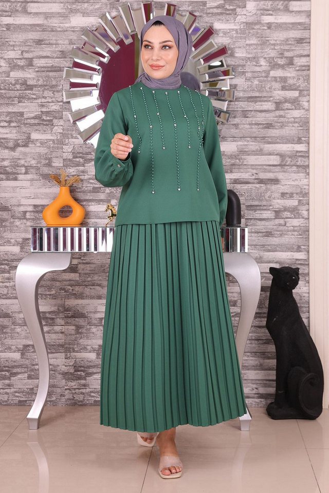 MODAMİHRAM Tunikakleid Perlen & Stein Detail-Set von MODAMİHRAM