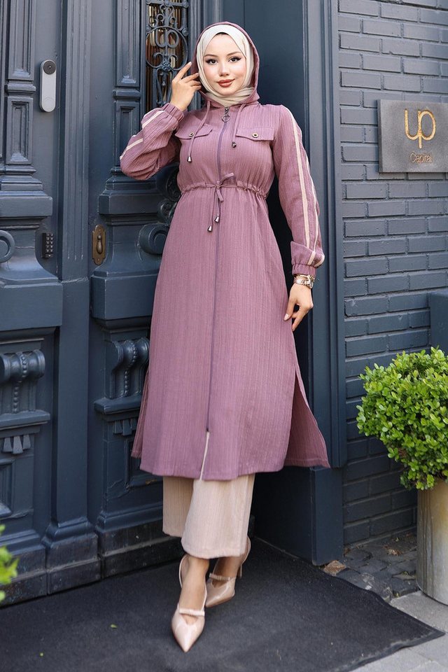 MODAMİHRAM Tunikakleid Schwarzer Kapuzen-Trainingsanzug mit Schnürsenkeln - 19241 von MODAMİHRAM