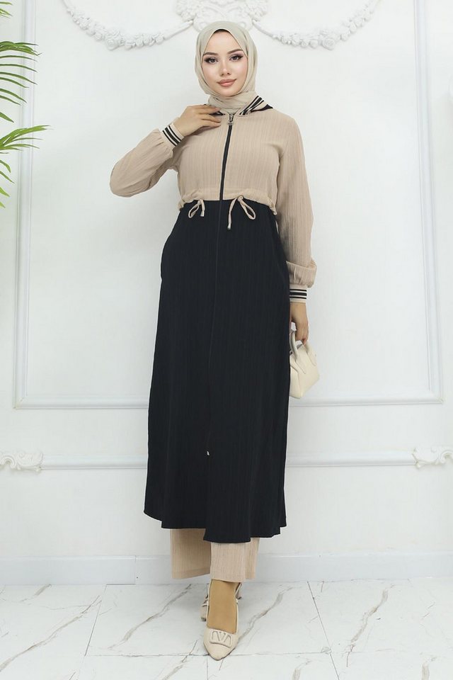 MODAMİHRAM Tunikakleid Schwarzes Schnür-Set 19237 von MODAMİHRAM