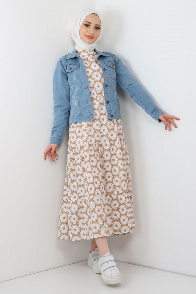 MODAMİHRAM Winterjacke Denim-Jacke mit Knopfleiste Denim-Jacken werden vorne mit Knopfversch von MODAMİHRAM