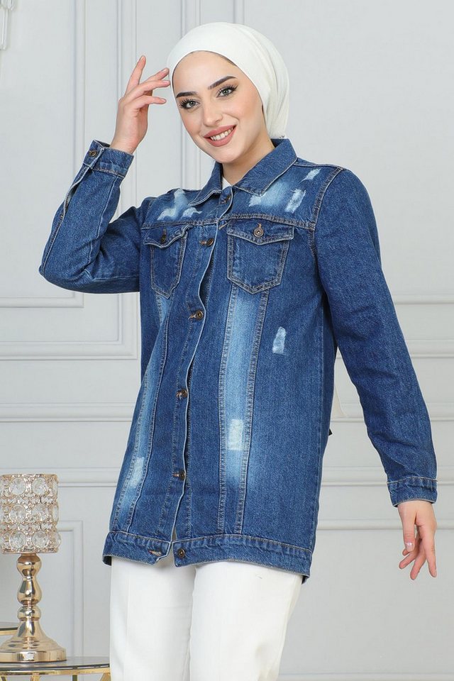 MODAMİHRAM Jeansjacke Knopfleiste Jeansjacke von MODAMİHRAM