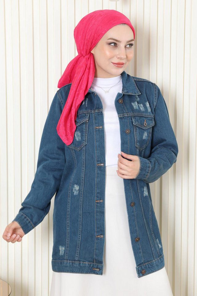 MODAMİHRAM Winterjacke Knopfleiste Jeansjacke von MODAMİHRAM