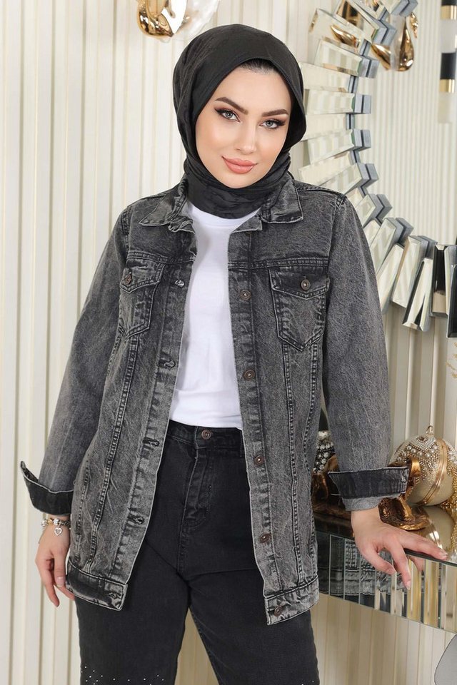 MODAMİHRAM Jeansjacke Knopfleiste Jeansjacke von MODAMİHRAM