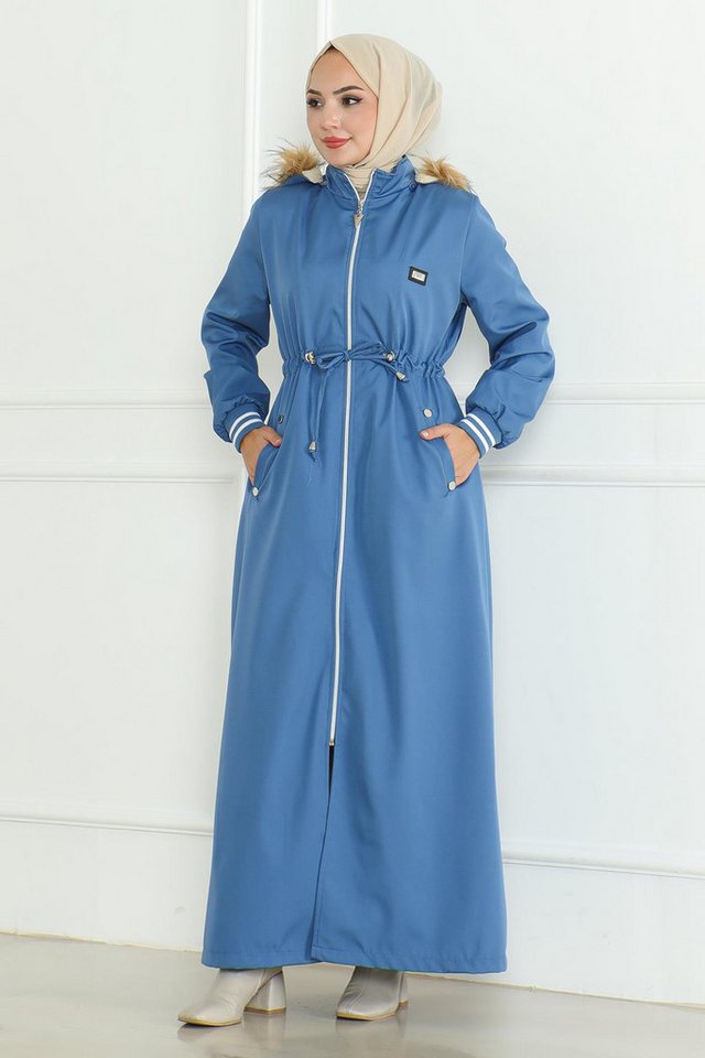 MODAMİHRAM Winterjacke Taba Gerippte Jacke mit Schnürdetail - 19215 von MODAMİHRAM