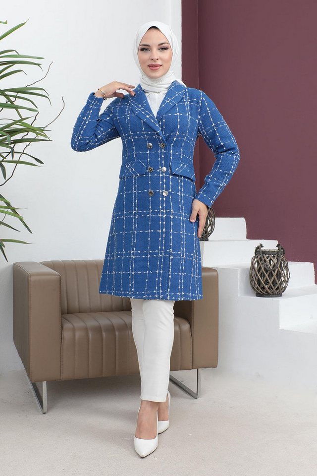 MODAMİHRAM Wintermantel Geknöpfter Wollmantel mit breitem Kragen von MODAMİHRAM