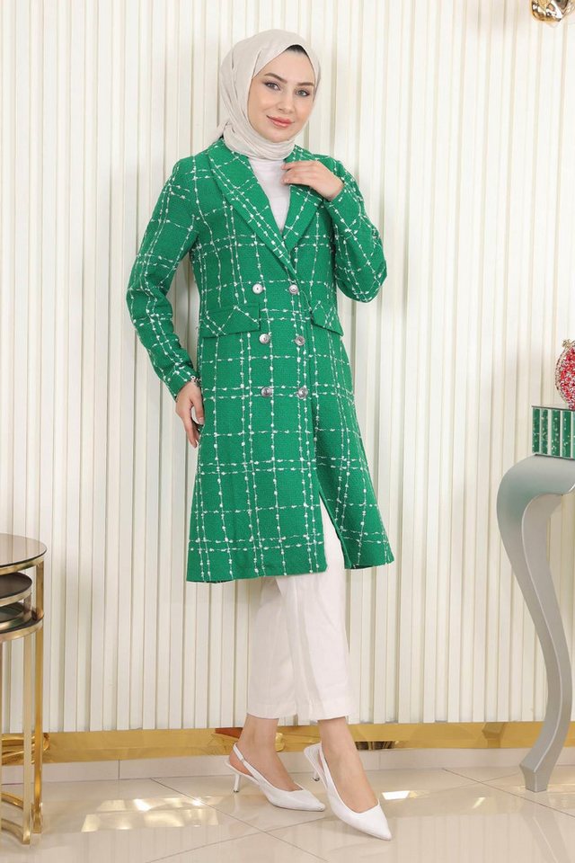 MODAMİHRAM Wintermantel Geknöpfter Wollmantel mit breitem Kragen von MODAMİHRAM