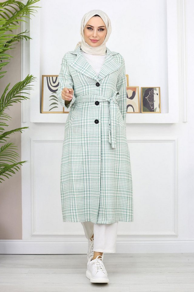 MODAMİHRAM Wintermantel Karierte Mantel überprüft von MODAMİHRAM