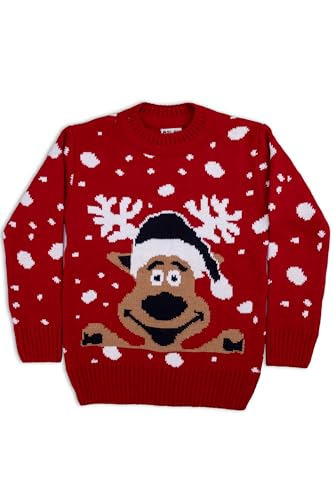 MODAMİT Weihnachten Pullover Kinder, Unisex, Christmas Verziert, Strickpullover, Weihnachtspullover (7-8 Jahre) von MODAMİT