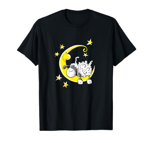 Schaf Im Mond T Shirt I Gute Nacht Kinder Damen Herren Fun T-Shirt Schaf Im Mond T Shirt I Gute Nacht Kinder Damen Herren Fun T-Shirt von MODARTIS - Fun Cartoon Schafe T-Shirts I Geschenke