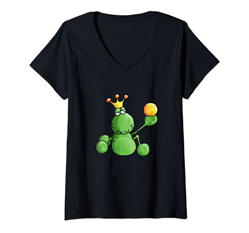 Damen König der Frösche I Froschkönig Fun T-Shirt mit V-Ausschnitt von MODARTIS - Lustige Frösche T-Shirts & Geschenke