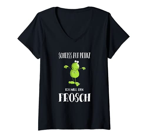 Damen Scheiß Auf Prinz Ich Will Den Frosch T-Shirt I Fun Shirt T-Shirt mit V-Ausschnitt von MODARTIS - Lustige Frösche T-Shirts & Geschenke