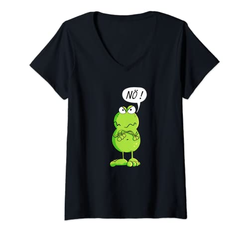 Damen Statement Frosch T Shirt I Nö Funshirt I Nein T-Shirt T-Shirt mit V-Ausschnitt von MODARTIS - Lustige Frösche T-Shirts & Geschenke