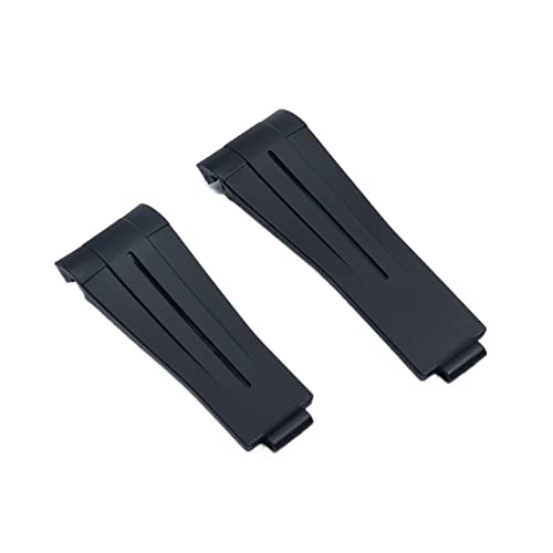 MODBAND 20 mm Gummi-Uhrenarmband, schwarz, verstellbare Faltschließe, für Rolex-Armband, für Submariner GMT OYSTERFLEX Daytona-Armband(Black blk line,Blk Buckle) von MODBAND