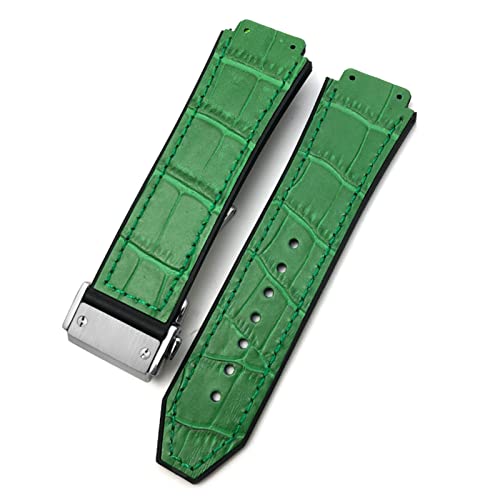 MODBAND 20mm 22mm Rindsleder Gummiarmband 25mm * 19mm Fit für Hublot Uhrenarmband Kalbsleder Silikon Armbänder Sport (Color : B4, Size : 25-19mm) von MODBAND